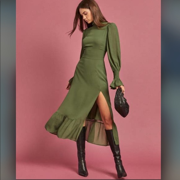 Reformation Dresses & Skirts - REFORMATION GALENA DRESS MOSS